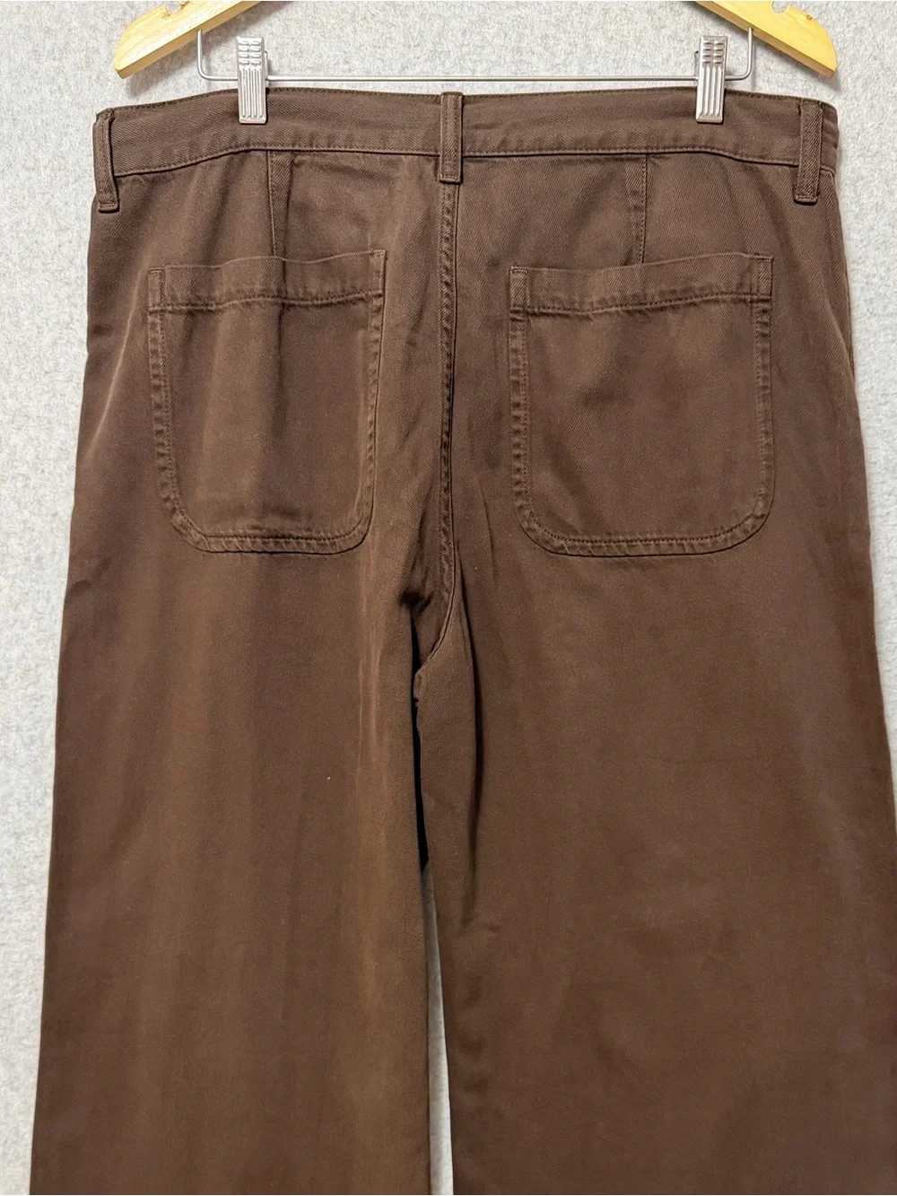 Madewell Ultimate Wide-Leg Pant in Airy Denim NWT Size 32 Dark Brown Tie Waist - Picture 8 of 12